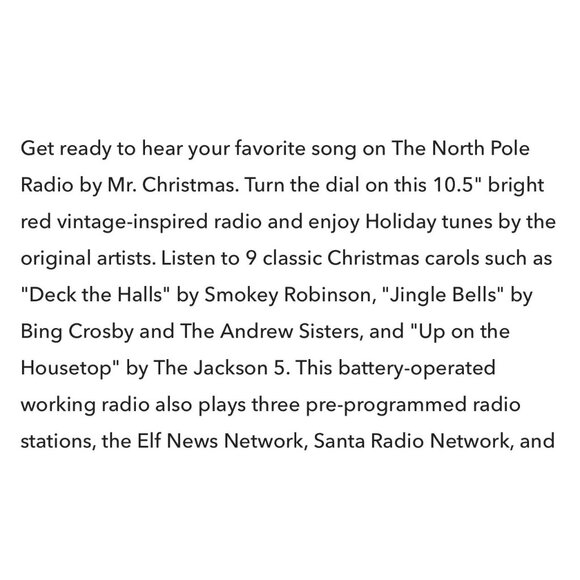 North Pole Radio By Mr Christmas 10.5" Red Vintage Style Battery Operated - Picture 4 of 5